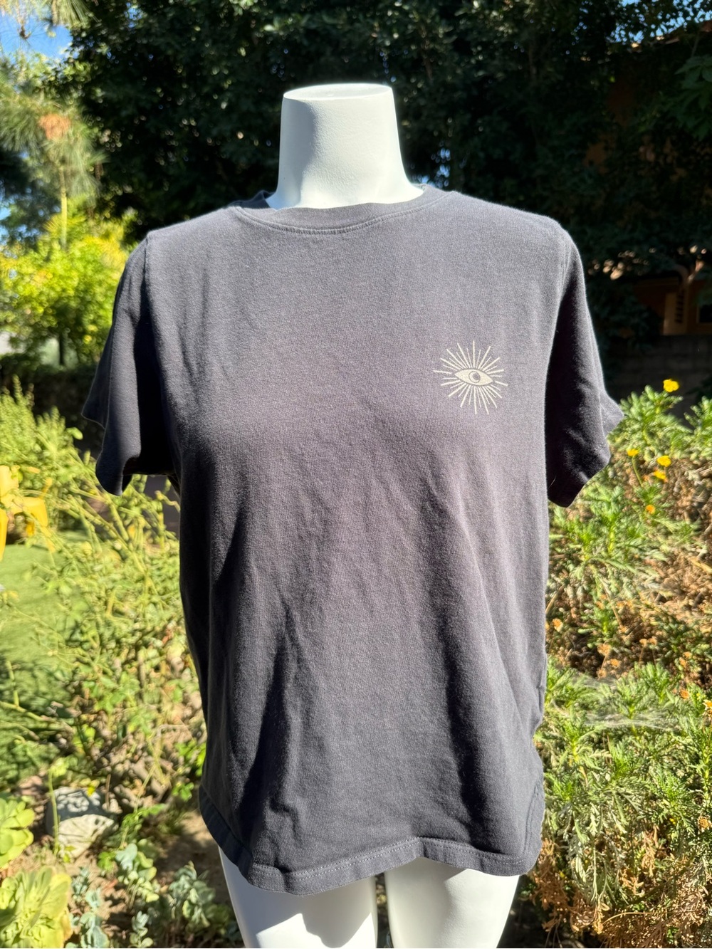 Spiritual Gangster Black Short Sleeve Tee with Sun Eye Graphic